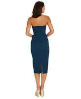 Dress the Population Women's Corset Strapless Midi Dress