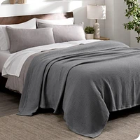 Bare Home Cotton Waffle Blanket Throw