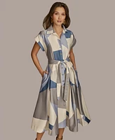 Donna Karan New York Women's Printed A-Line Shirtdress