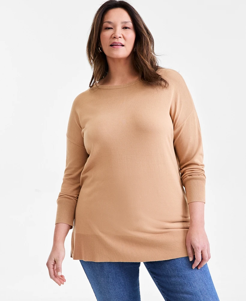 Style & Co Plus Tunic Sweatshirt, Exclusively at Macy's