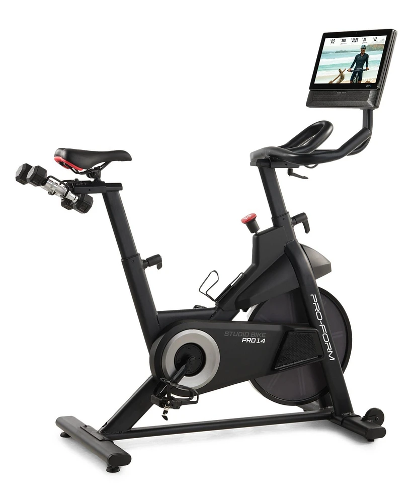 ProForm Studio Bike Pro 14 iFIT-enabled Indoor Exercise Bike with 14” Pivoting Touchscreen Includes Set of 3lb Dumbbells