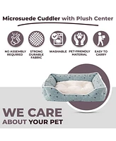 Details Microsuede Pet Bed, Dog Beds for Small Dogs and Cats, Calming Cuddler Bed for Pets with Sides and Plush Center