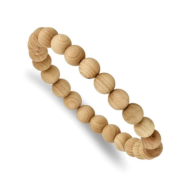 Chisel 8mm Cypress Wood Beaded Stretch Bracelet