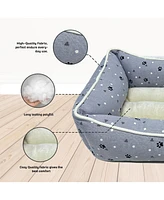 Paw & Decor Paws and DecorAll Over Dogs Cuddler Pet Bed, Stellar Design Printed Dog Cat Beds, Durable Ultra-Plush Material