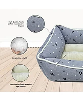 Paw & Decor Paws and DecorAll Over Paws & Dogs Cuddler Pet Bed, Stellar Design Printed Dog Cat Beds