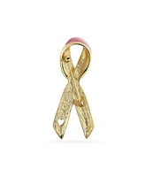 Bling Jewelry Pink Breast Cancer Survivor Enamel Pin Brooch Gold Plated