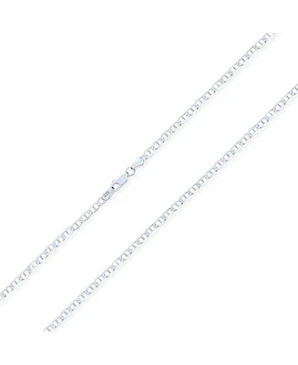 Bling Jewelry Solid Heavy .925 Sterling Silver 4,6,7,9MM Marina Anchor Nautical Mariner Chain Link Necklace 16 18 20 24 Inch