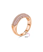 Bling Jewelry Pink Cubic Zirconia Band Ring Rose Gold Plated .925 Sterling Silver