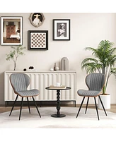 Gymax Set Armless Dining Chair w/ Curved Backrest U-shaped Seat & Non-slip Foot Pad