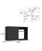 Depot E-shop Salento 2 Stackable Wall-Mounted Storage Cabinet with Side Shelf