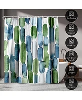 Americanflat 71x74 Shower Curtain - Purple Abstract Design - Watercolor Strokes by Lisa Nohren