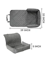 Co-Pilot Quilted Bolster Car Seat for Pet, Travel Dog Bed for Back Seat, Detachable and Comfortable