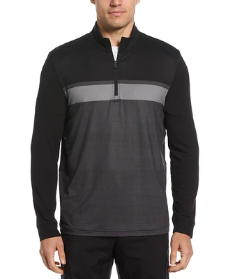 Pga Tour Men's Chest Stripe Ombre Long Sleeve Quarter-Zip Sweater