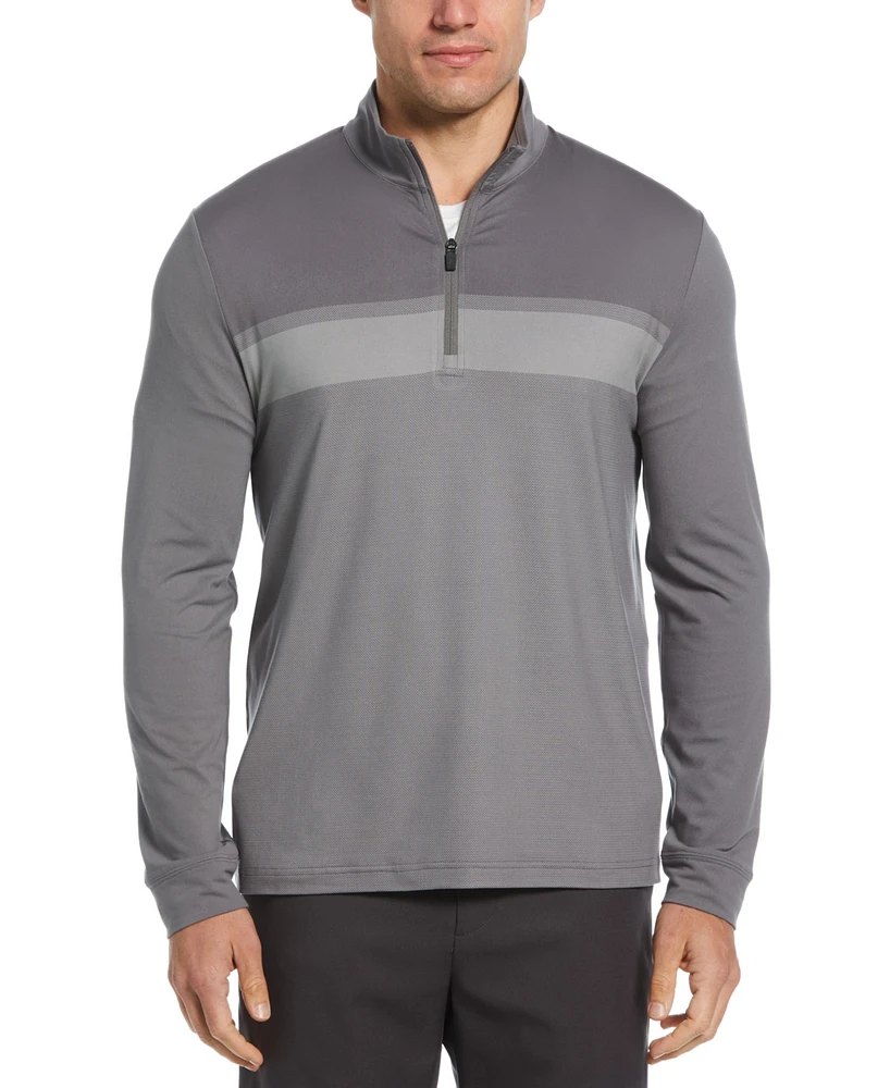 Pga Tour Men's Chest Stripe Ombre Long Sleeve Quarter-Zip Sweater