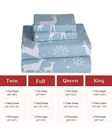 gaomon 4 Pieces Soft Microfiber Christmas Bedding Sheet Set