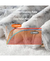 Caromio Queen Size Tie-Dye Pv Plush Sherpa Electric Heated Blanket with Dual Control, 84" x 90"