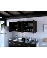 Depot E-shop Olimpo 150 Wall Double Door Cabinet,Two External Shelves, Two Interior Shelves