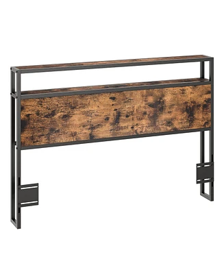 gaomon Headboard for King Size Bed with Storage, Adjustable Metal & Wood Headboard with 2 Outlets, Led Lights, Usb Ports, and Storage Rack, Sturdy & S