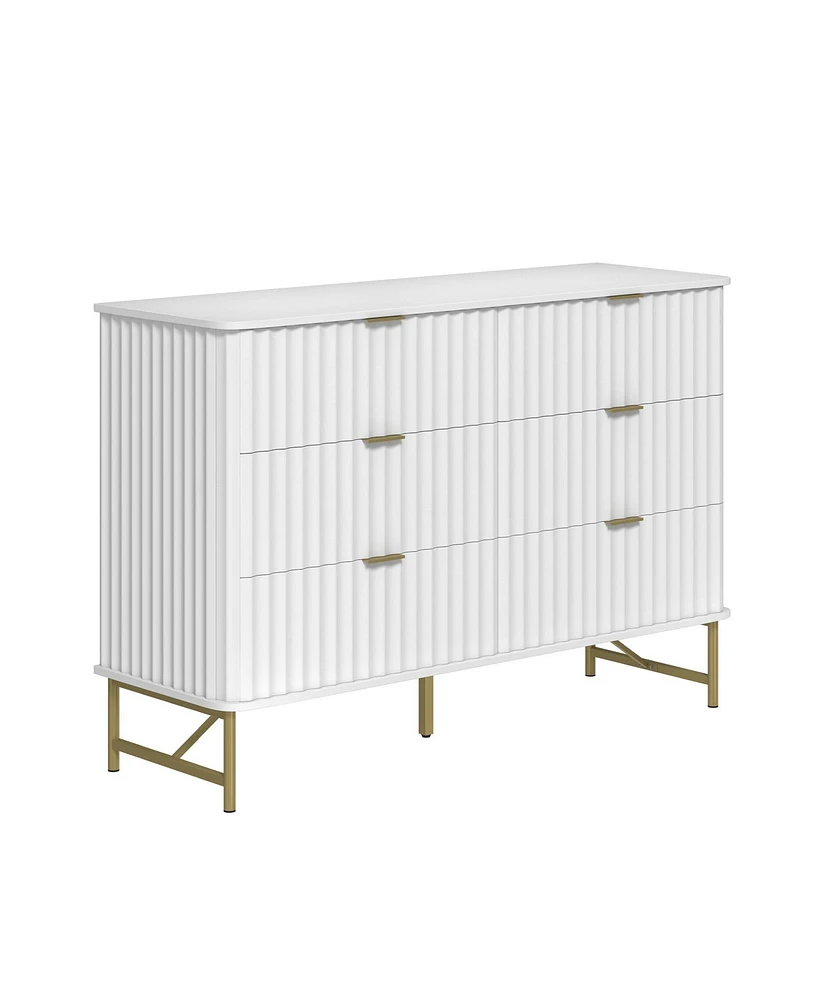 Boyel Living 6-Drawer Dresser Chest with Metal Base