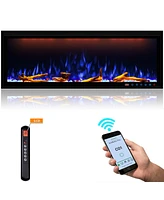 Mondawe 50" Smart Electric Fireplace, 1500W, Sgs-Certified With Overheat Protection