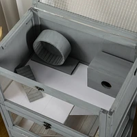 Wooden Hamster Cage with Storage Shelf, Large Hamster Cage Including Seesaw, Small Animal Cage with Sliding Tray, Wide Ramp for Racing, Running Wheel,