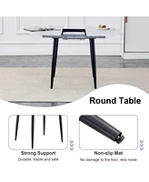 Streamdale Furniture Table and chair set.Modern Extendable Mdf Dining Table.The table has a telescopic design, suitable for gatherings of different si