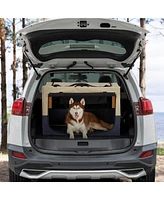 Streamdale Furniture Dog Crates for Dogs, Adjustable Fabric Cover by Spiral Iron Pipe, Strengthen Sewing Dog Travel Crate 3 Door Design