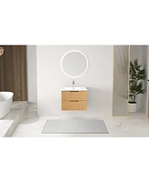 Streamdale Furniture 24 Inch Floating Bathroom Vanity with Ceramic Sink, Modern Bath Storage Cabinet Vanity with Drawers Wall Mounted Combo Set for Ba