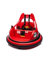 12V ride on bumper car for kids, electric car for kids,1.5-5 Years Old, W/Remote Control, Led Lights, Bluetooth & 360 Degree Spin, Vehicle body with a