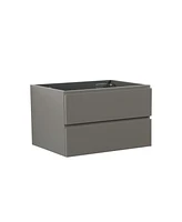 Wall mount cabinet Without basin, Gray color, With two drawers, Pre-assembled
