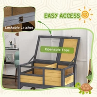 Streamdale Furniture Tortoise Habitat with Shelf Storage, Tortoise Enclosure with Weather Protection, Tortoise Gift Accessory, Reptile Enclosure with