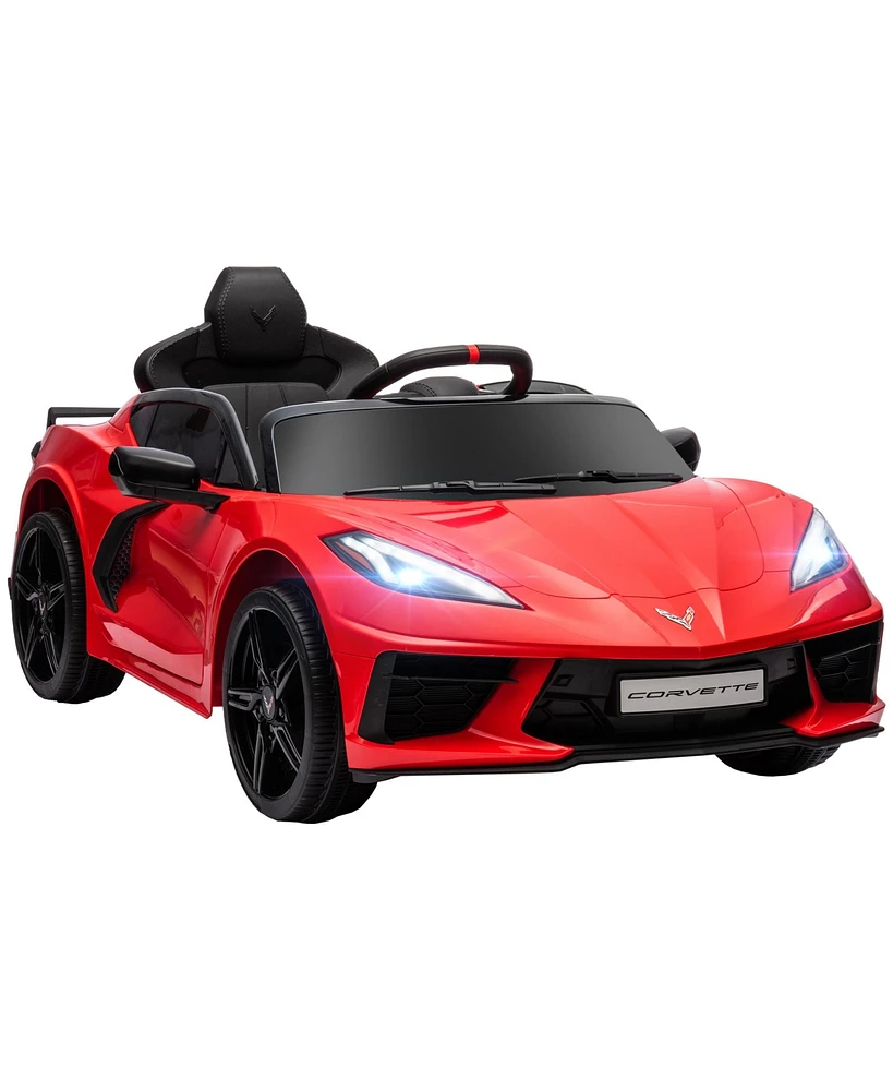 Streamdale Furniture Electric Car for Kids, 12V Chevrolet Corvette Licensed Kids Car with Parental Remote Control, Suspension System, Music, Horn