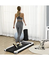 Streamdale Furniture Under Desk Treadmill, Portable Walking Pad with Foldable Wheels, Remote Control, Led Display, 264 lbs Weight Capacity, White