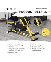 Simplie Fun Adjustable Hyper Extension Dumbbell Weight Bench, Foam Leg Holders, Exercise Abs, Arms, Core, Strength Workout Station for Home Gym, Yello