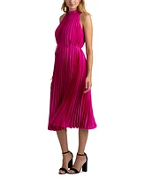 Sam Edelman Women's High-Neck Pleated A-Line Dress