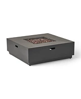 Simplie Fun 40" Square Iron Fire Pit - 50 000 Btu (Tank Cover Not Included)