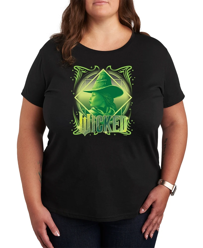 Hybrid Apparel Plus Wicked Elphaba Graphic Crew Neck T-Shirt