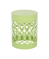 Modern Metal End Table Set With Cut Iron Design (Set Of 2)