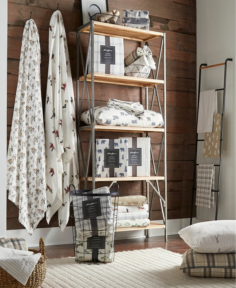 Eddie Bauer Printed Cotton Flannel -Piece Sheet Set