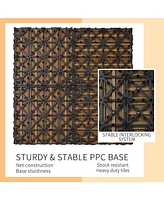 Streamdale Furniture Wood Plastic Composite Deck Tiles Set of 20, Sustainable Fsc Composite Decking Resist Rust, Water, Weather