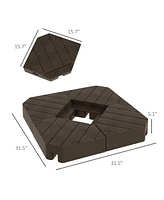 Streamdale Furniture 4 Piece Patio Cantilever Umbrella Base Weight Set, Outdoor Offset Umbrella Weights for Umbrella Stand, 132 lb. Capacity Water or