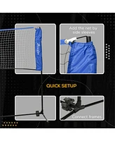 Streamdale Furniture Portable Badminton Net, 14ft Volleyball Net, Foldable and Height Adjustable with Carry Bag, for Tennis, Badminton and Pickleball,