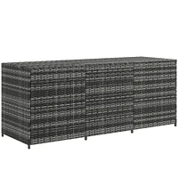 Streamdale Furniture 175 Gallon Outdoor Storage Box with Inner Liner, Pe Rattan Wicker Deck Box with Pneumatic Bar Lift for Indoor & Outdoor, Patio Fu