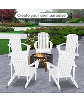 Streamdale Furniture Wooden Adirondack Chair, Outdoor Patio Lawn Chair with Cup Holder, Weather Resistant Lawn Furniture, Classic Lounge for Deck, Gar