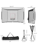 Streamdale Furniture 17' x 5.5' Baseball Net with Strike Zone, Tee, Caddy, and Carry Bag for Pitching and Hitting, Portable Extra Large Softball and B