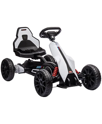 Streamdale Furniture 12V Electric Go Kart for Kids, Outdoor Ride-On Toy with Forward Backward Drive & Adjustable Speed, Gift for Child 3-8 Years Old,