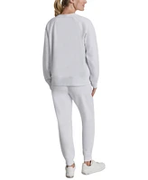 Dkny Women's Rhinestone Logo Fleece Sweatshirt