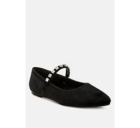 Rag & Co Aralia Velvet Mary Jane Ballerinas