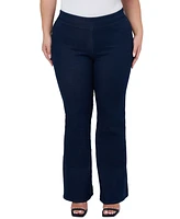 Seven7 Plus Flare High Rise Pull On Jeans