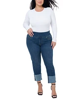 Seven7 Plus High Rise Pull On Jeans with Cuff